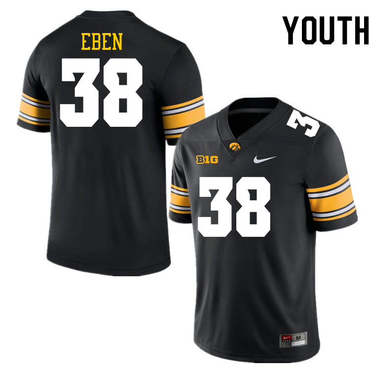 Youth #38 Graham Eben Iowa Hawkeyes College Football Jerseys Stitched-Black